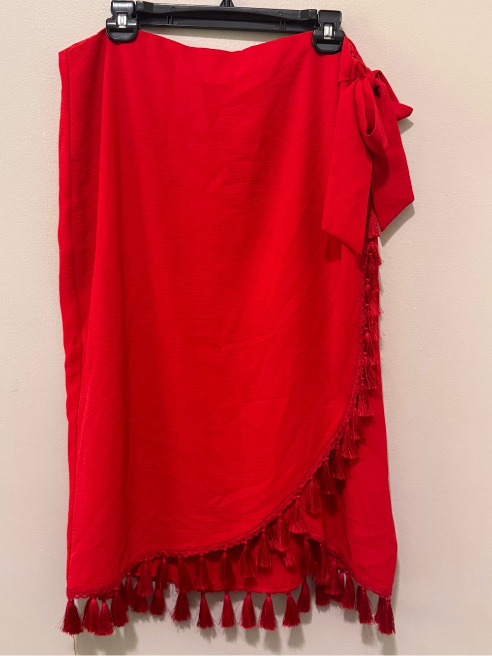 Red Tassel Wrap Skirt